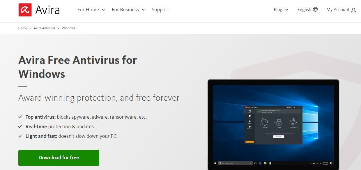 Avira Free Antivirus for Windows free download