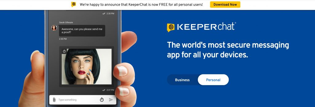 keeperchat is free for personal users